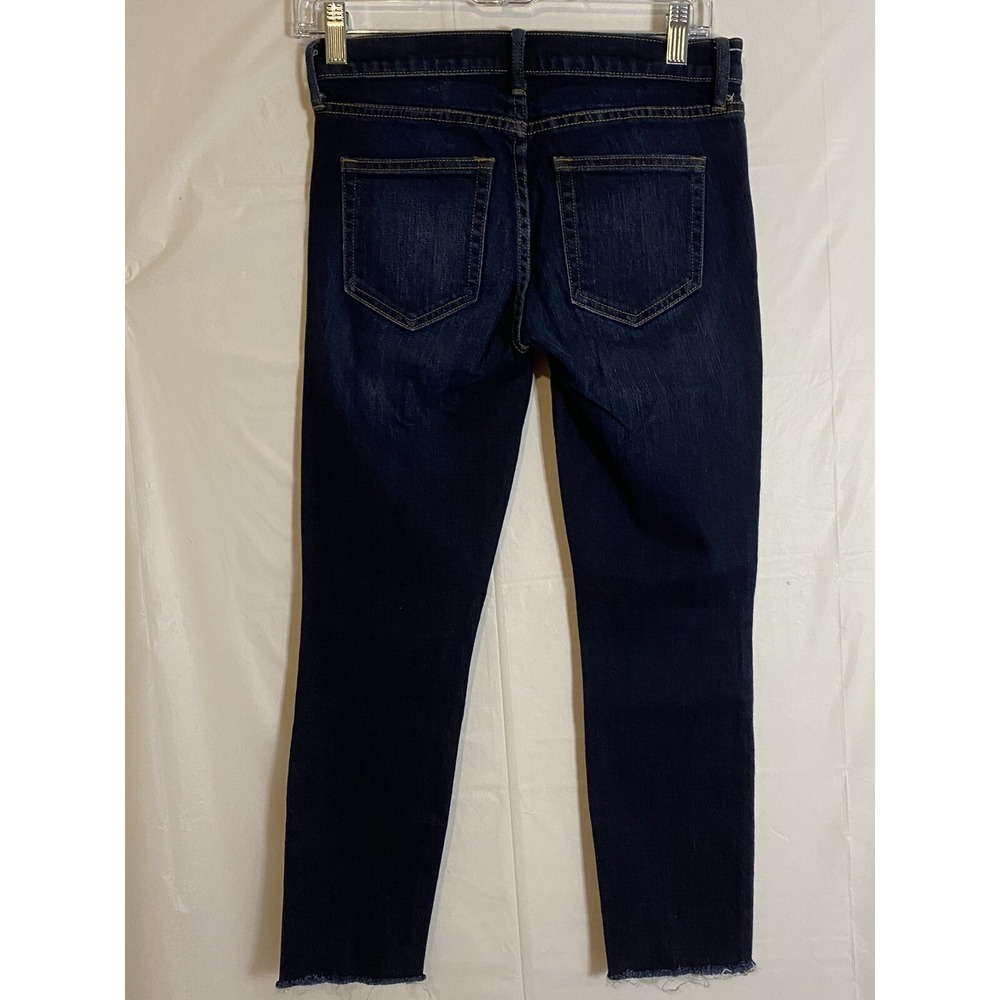 GAP 1969 Skinny Jeans Size 25 Short Blue Stretch Distressed Hem - Picture 4 of 10